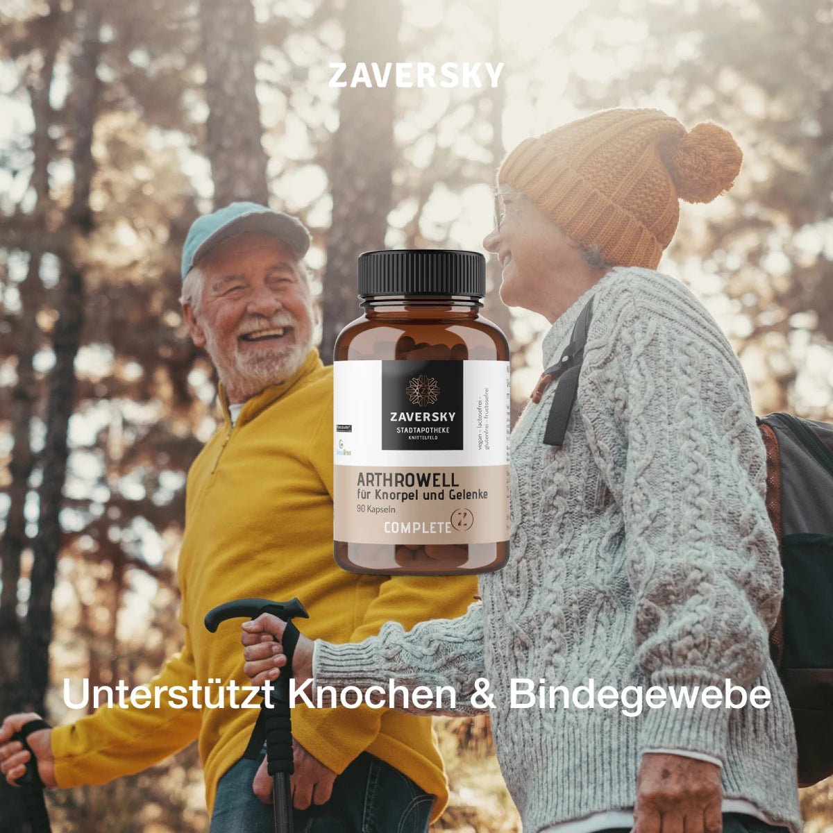 Arthrowell – Vegane Gelenk - Kapseln mit Glucosamin, Chondroitin & Vitamin C, 90 Stück - Nahrungsergänzung - Apotheke Zaversky
