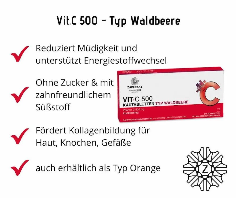 VIT•C 500 - Typ Waldbeere - Nahrungsergänzung - Apotheke Zaversky