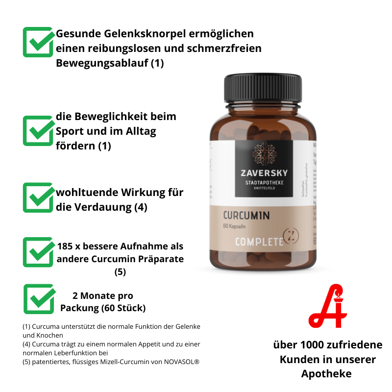 Curcumin - 1 Packung - Nahrungsergänzung - Apotheke Zaversky