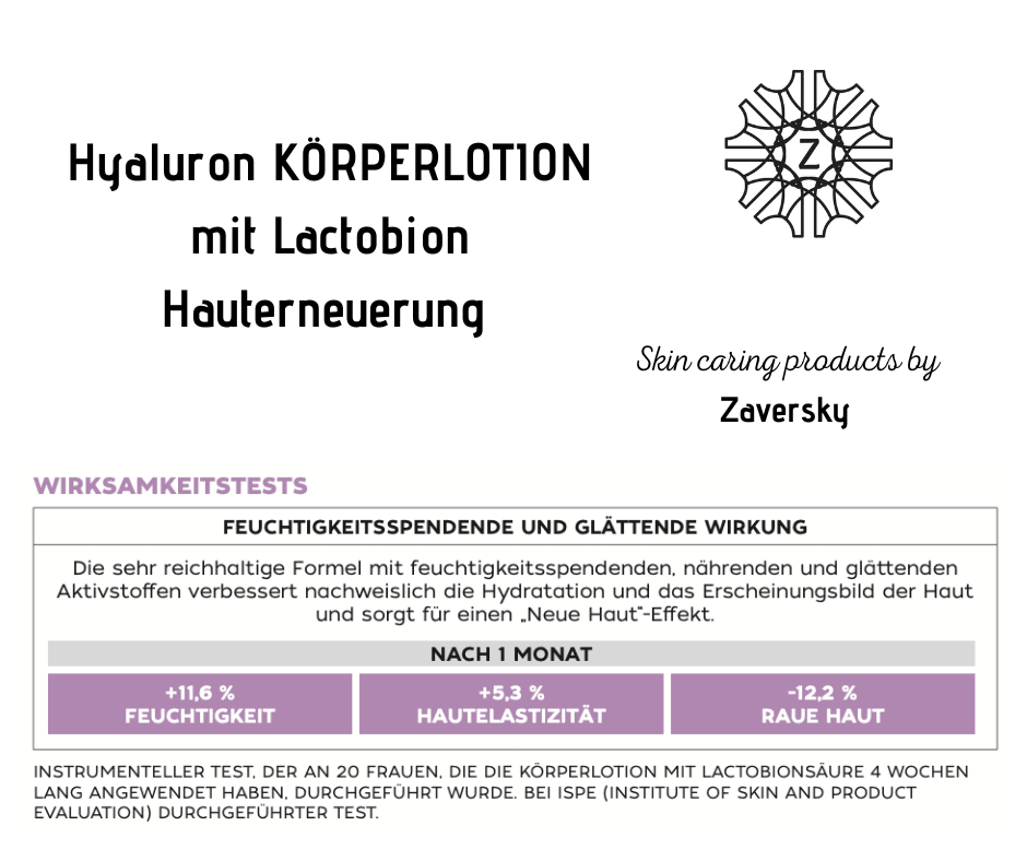 Hyaluron KÖRPERLOTION mit Lactobion - Hauterneuernd, Reichhaltige Textur CareZ - Kosmetika - Apotheke Zaversky