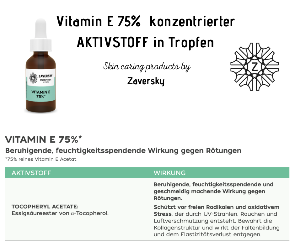 Vitamin E 75% konzentrierter AKTIVSTOFF in Tropfen CareZ bei Apotheke Zaversky