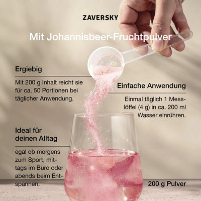 Kollagen "Drink to Go" mit Johannisbeerfruchtpulver bei Apotheke Zaversky
