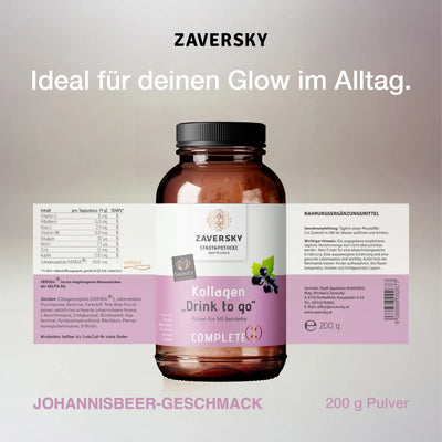 Kollagen "Drink to Go" mit Johannisbeerfruchtpulver bei Apotheke Zaversky