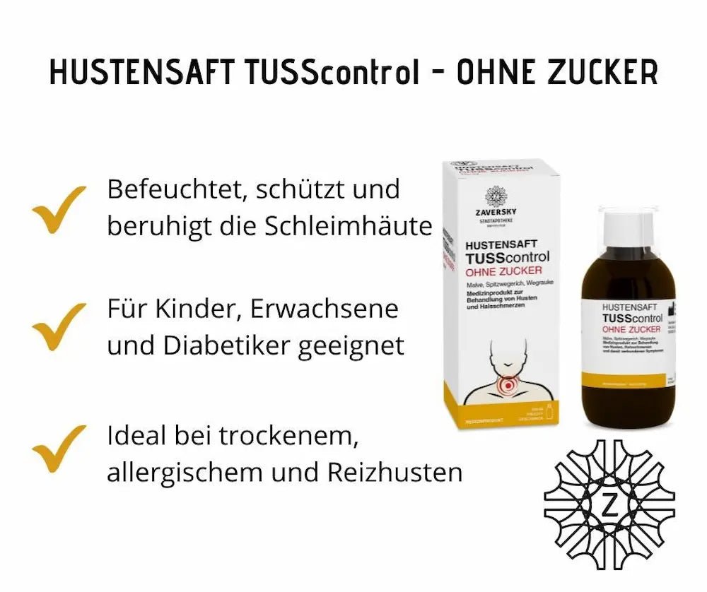 HUSTENSAFT TUSScontrol - OHNE ZUCKER - Apotheke Zaversky