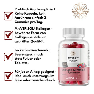 Kollagen GummieZ + Hyaluron & Vitamin C - Nahrungsergänzung - Apotheke Zaversky
