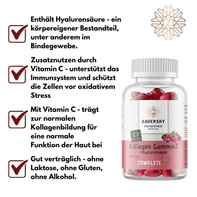 Kollagen GummieZ + Hyaluron & Vitamin C - Nahrungsergänzung - Apotheke Zaversky