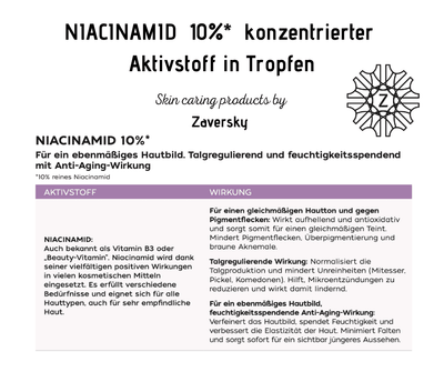 Niacinamid 10% - verfeinertes Hautbild - Kosmetika - Apotheke Zaversky