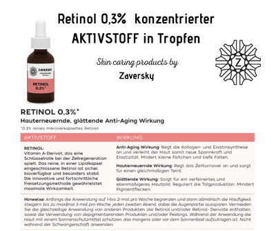 Retinol 0,3% hoch konzentrierter AKTIVSTOFF in Tropfen CareZ - Kosmetika - Apotheke Zaversky