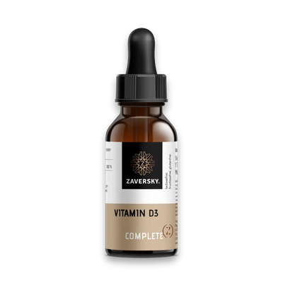 Zaversky Complete Vitamin D3 Tropfen in brauner Glasflasche mit Pipette, lactose-, fructose- und glutenfrei