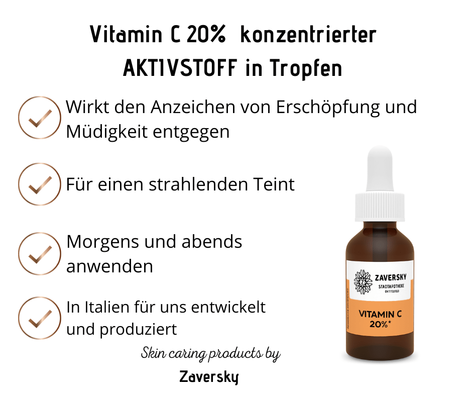 Vitamin C 20% konzentrierter AKTIVSTOFF in Tropfen CareZ - Kosmetika - Apotheke Zaversky