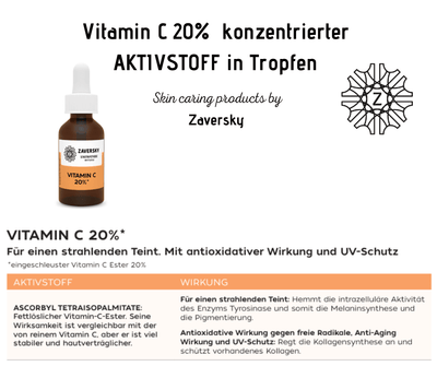 Vitamin C 20% konzentrierter AKTIVSTOFF in Tropfen CareZ - Kosmetika - Apotheke Zaversky