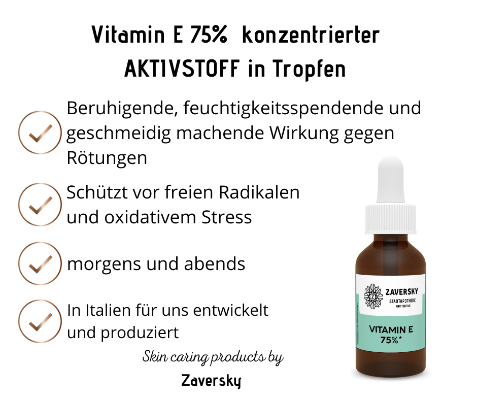 Vitamin E 75% konzentrierter AKTIVSTOFF in Tropfen CareZ - Kosmetika - Apotheke Zaversky