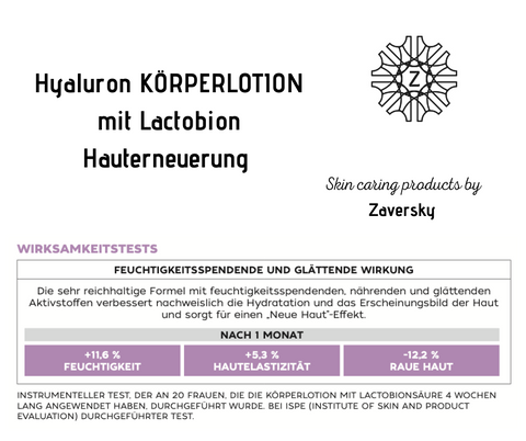 Hyaluron KÖRPERLOTION mit Lactobion - Hauterneuernd, Reichhaltige Textur CareZ bei Apotheke Zaversky