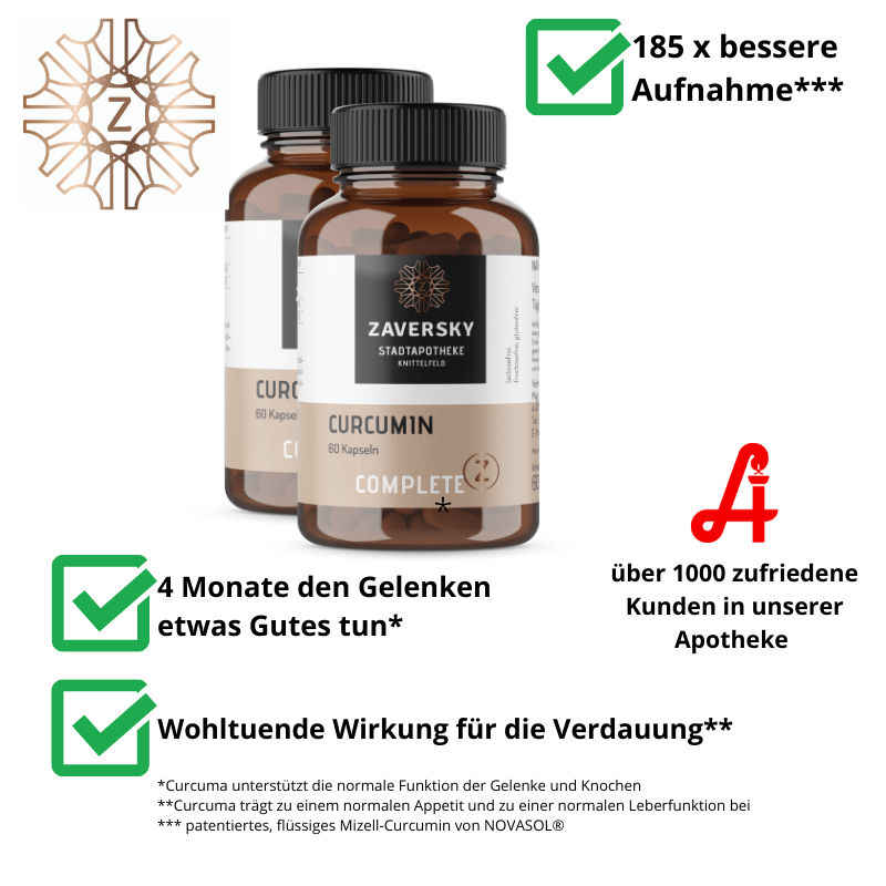 Curcumin - 2 Packungen - Nahrungsergänzung - Apotheke Zaversky
