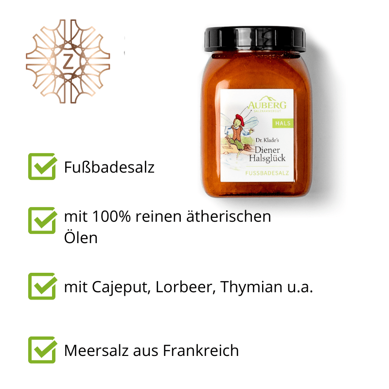 Diener Halsglück - Fußbadesalz - Hausapotheke - Apotheke Zaversky