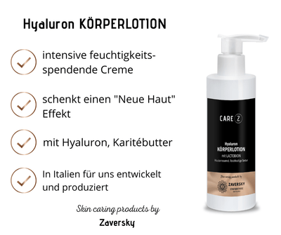 Hyaluron KÖRPERLOTION mit Lactobion - Hauterneuernd, Reichhaltige Textur CareZ - Kosmetika - Apotheke Zaversky